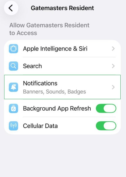 Notification settings iPhone