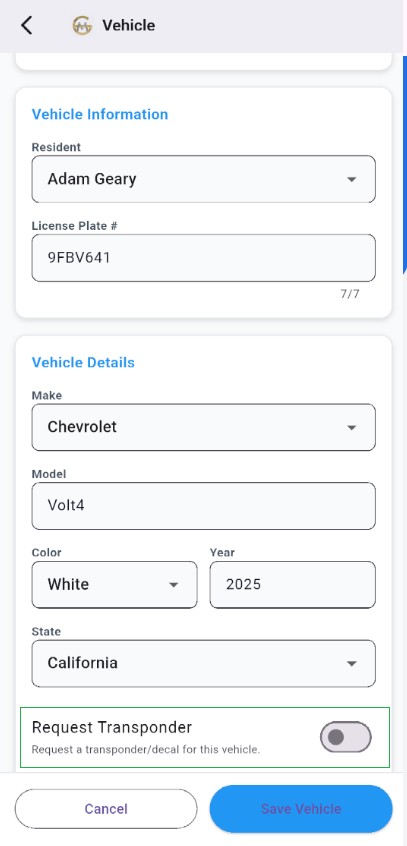 Vehicle Transponder