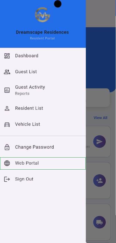Web Portal Menu